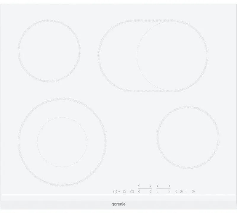 Керамичен плот за вграждане Gorenje ECT643WCSC, 7000W, 4 HighLight зони, 8 степени, BoilControl, StopGo, Бял