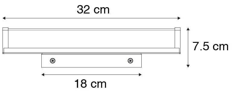 Стена лампа за баня стомана 32 см с LED IP44 - Cascada