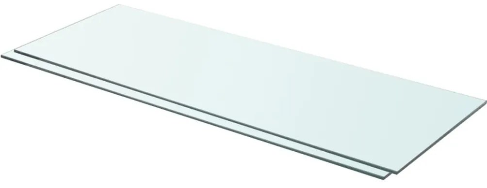 3051576 vidaXL Рафтове, 2 бр, панели прозрачно стъкло, 80x30 см
