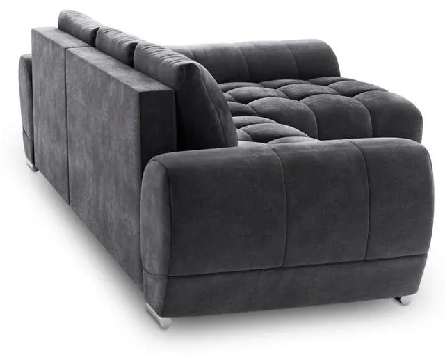 Тъмносив ъглов разтегателен диван с кадифена тапицерия , десен ъгъл Nuage - Windsor &amp; Co Sofas