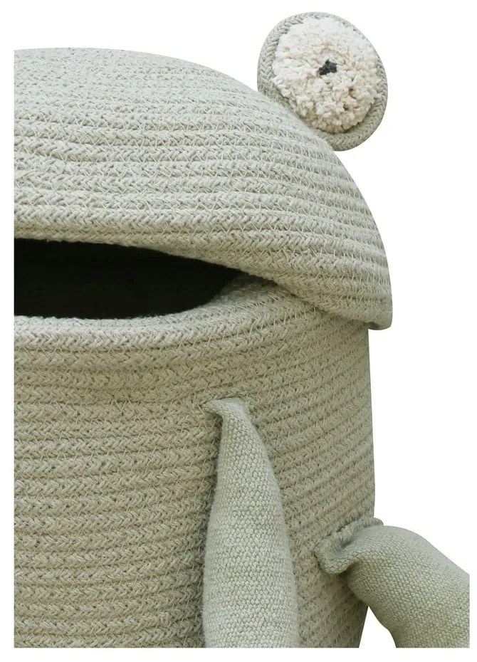 Светлозелена текстилна детска кошница за играчки ø 23x35 cm Fred the Frog – Lorena Canals