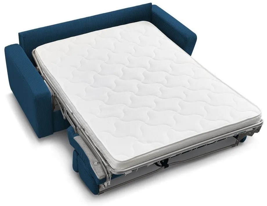 Тъмносин разтегателен диван от рипсено кадифе 215 cm Monaco – Bobochic Paris