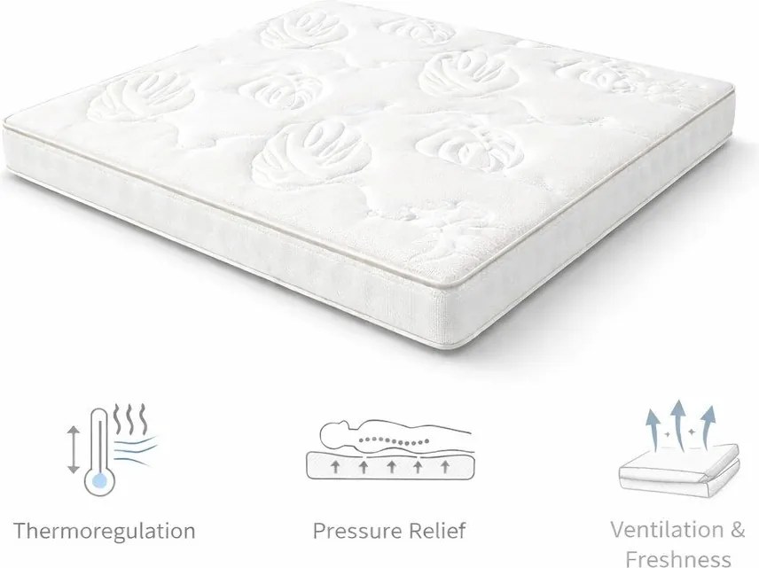 Средно твърд терморегулиращ матрак с пружини 140x200 cm Memory Luna – Bonami Selection