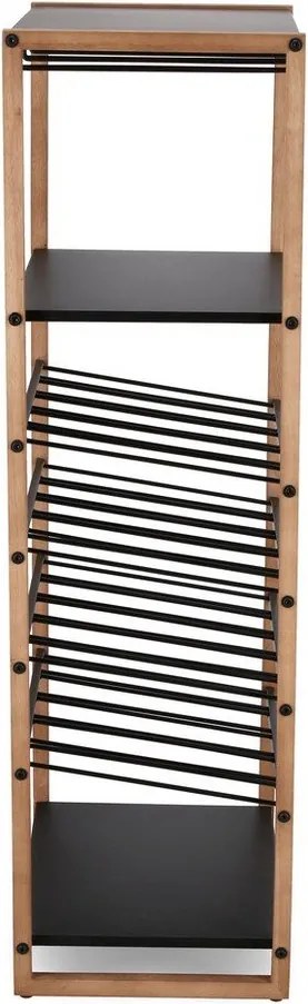 Черен/в естествен цвят метален шкаф за вино брой бутилки 20, 50x122x35 cm Isaac – Yes Everyday