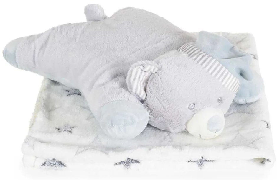 CANGAROO Одеяло с възглавница SLEEPY BEAR СИВО