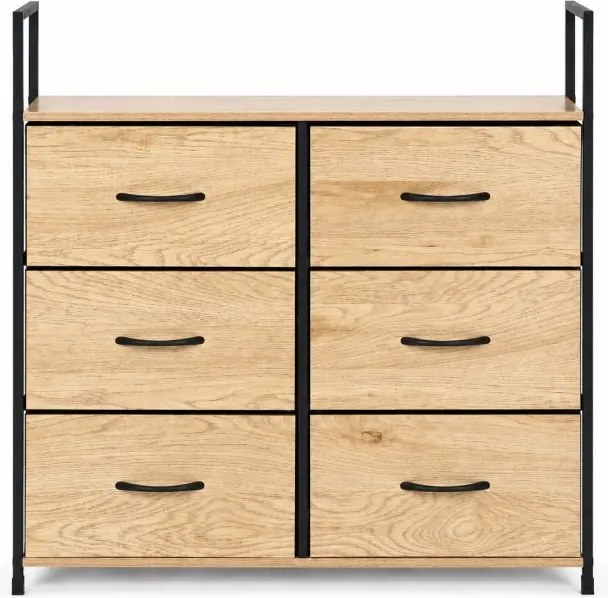 Комод с 6 текстилни чекмеджета и метална конструкция 87 x 80 x 24 см