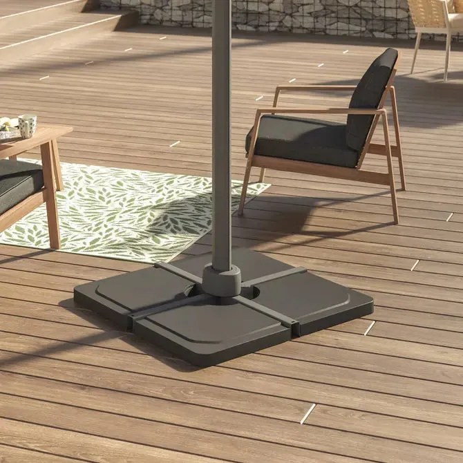 Градински чадър със странична стойка Hesperide Melhia, Накланящ се - Махагон/Лен