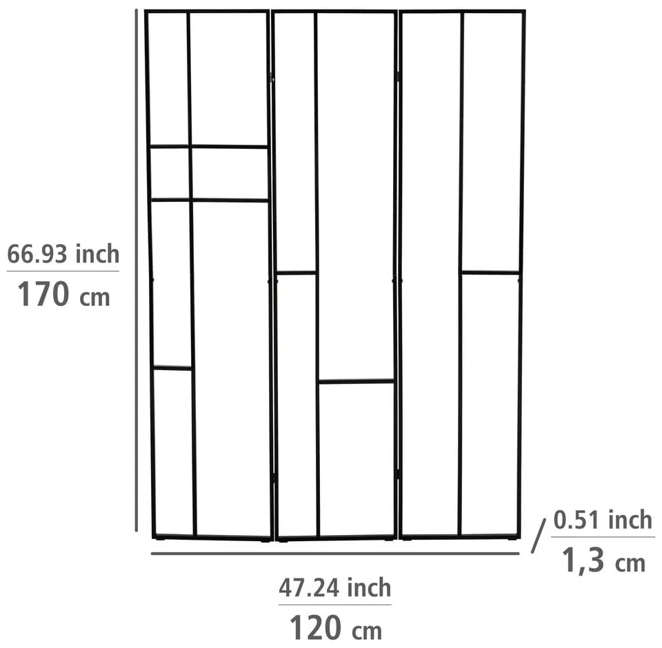 Черен метален параван Shakto - Wenko