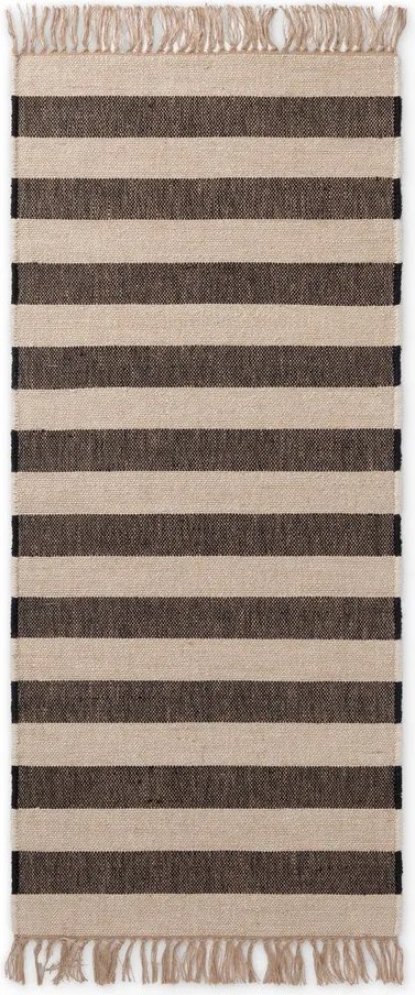 Черна/кремава двустранна/ръчно изработена ютена пътека 80x200 cm Playa – Hanse Home