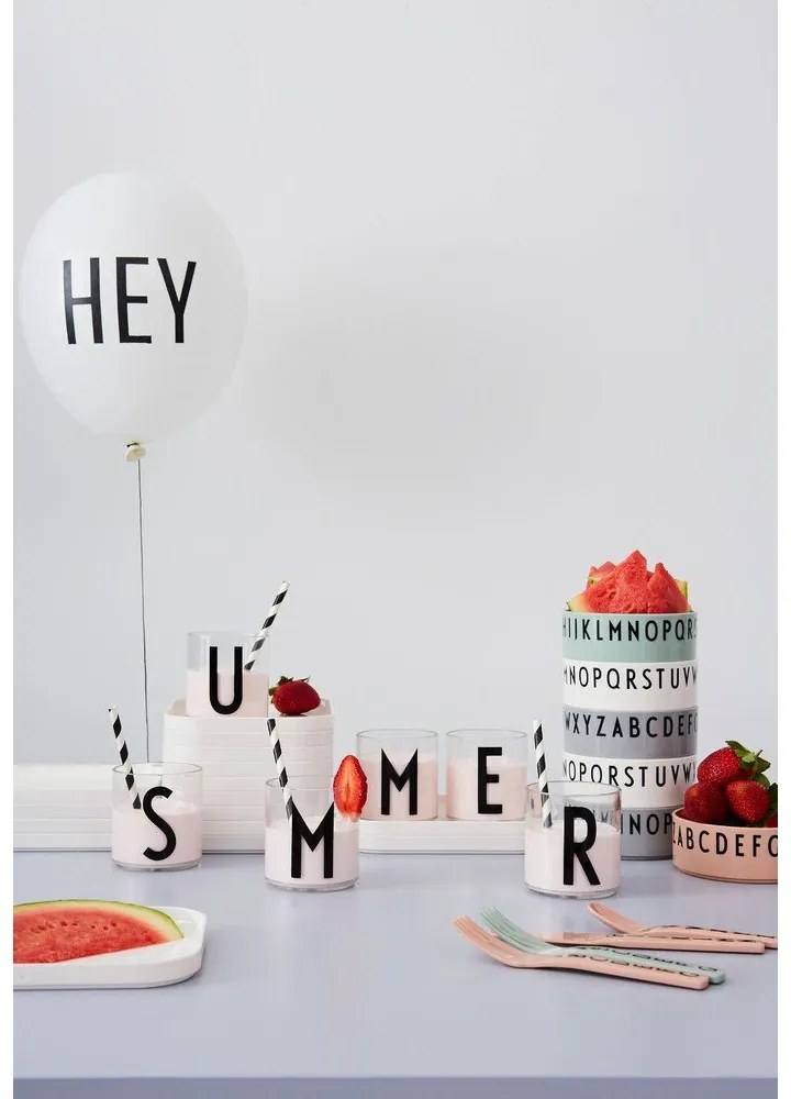 Комплект розови детски прибори за хранене от 4 части - Design Letters