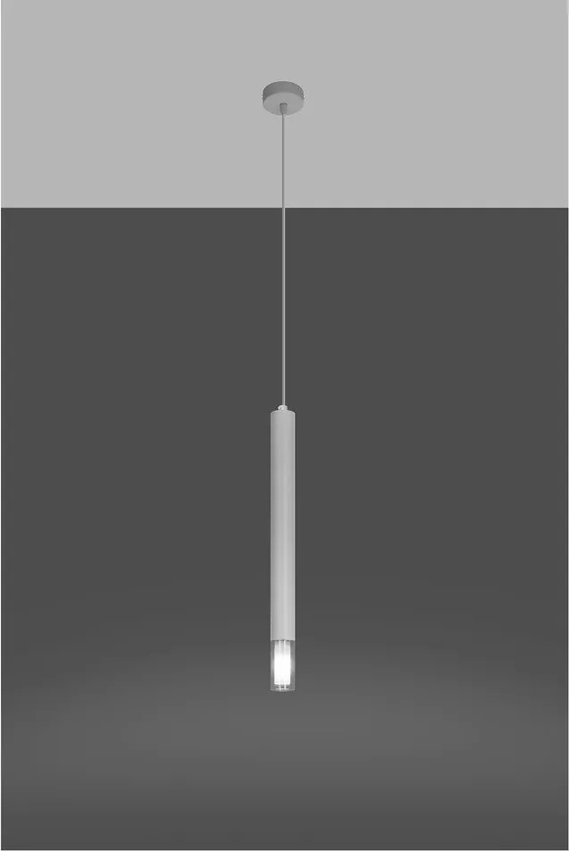 Бяло метално висящо осветително тяло ø 8 cm Vittoria – Sollux