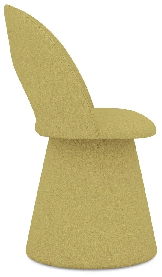 Жълт тапициран трапезен стол Kalo – Makamii