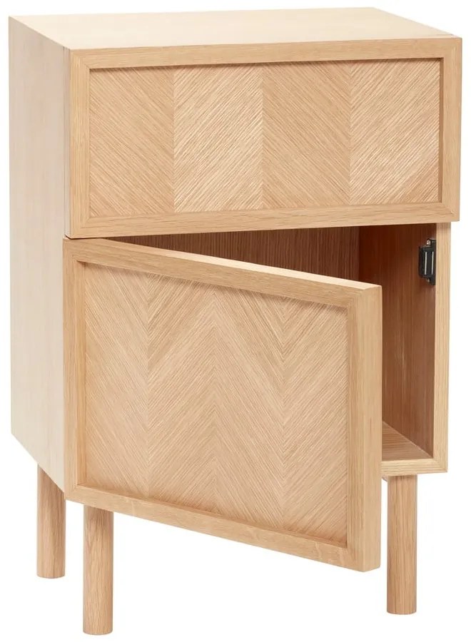 Нощно шкафче от масивен дъб в естествен цвят Herringbone – Hübsch