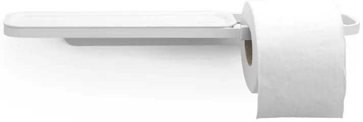 Държач за тоалетна хартия с рафт Brabantia MindSet 1005668, Лесен монтаж, Минерално покритие, Бял
