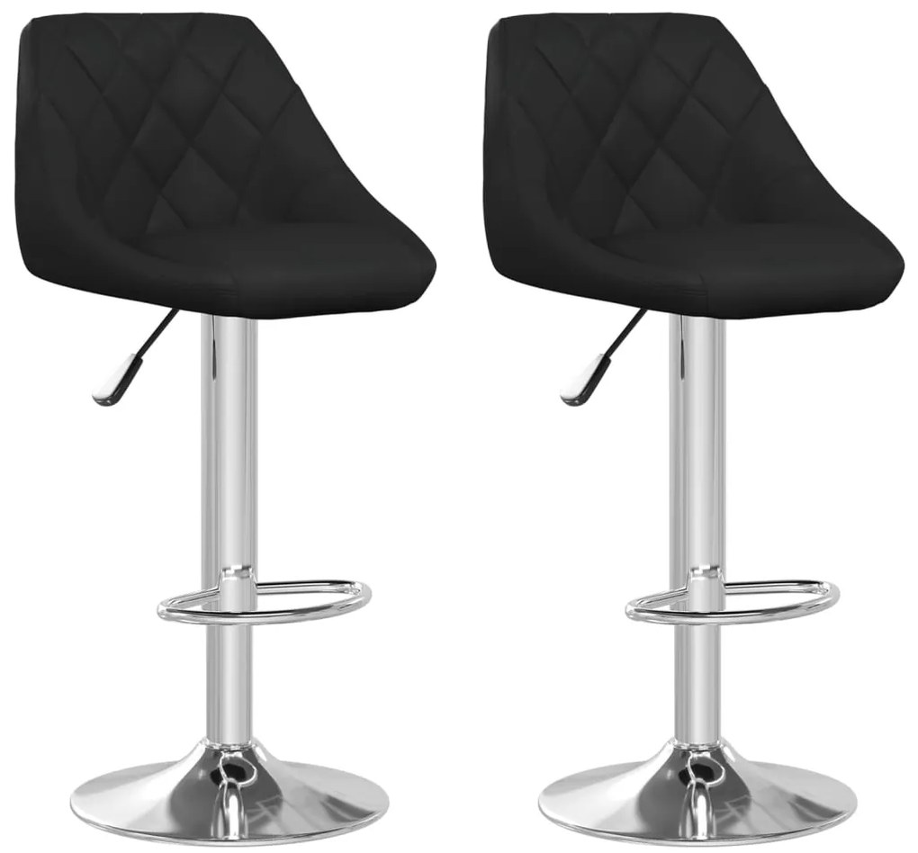 335180 vidaXL Бар табуретки, 2 бр, черни, изкуствена кожа