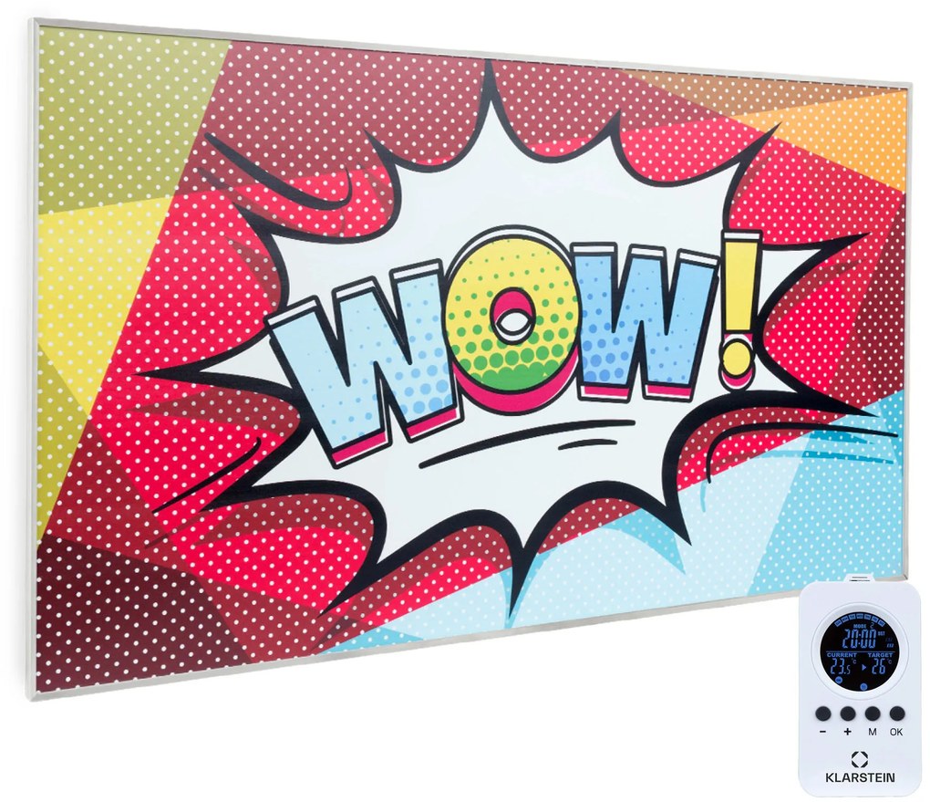 Klarstein Wonderwall Air Art 60, инфрачервен нагревател, 101 x 60 см, 600 W, за стена, дистанционно управление