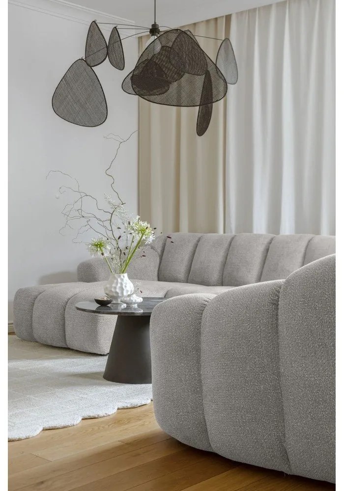 Светлосив ъглов диван (десен ъгъл/U форма) Shell – Miuform
