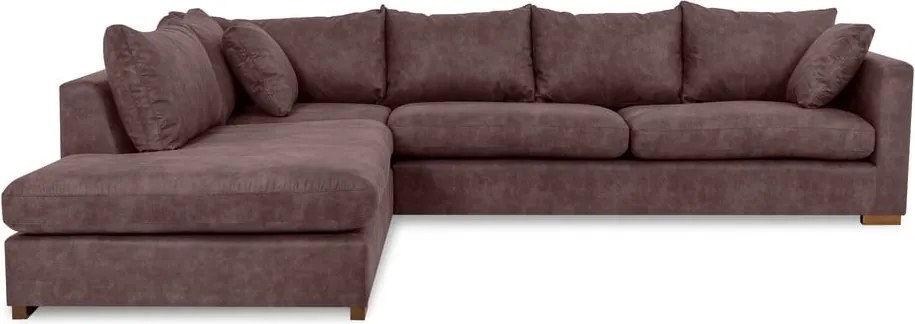 Тъмнокафяв ъглов диван от изкуствена кожа (ляв ъгъл) Hamburg – Scandic