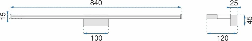 АПЛИК ЗА БАНЯ LED 18W 90CM APP371-1W CHROM