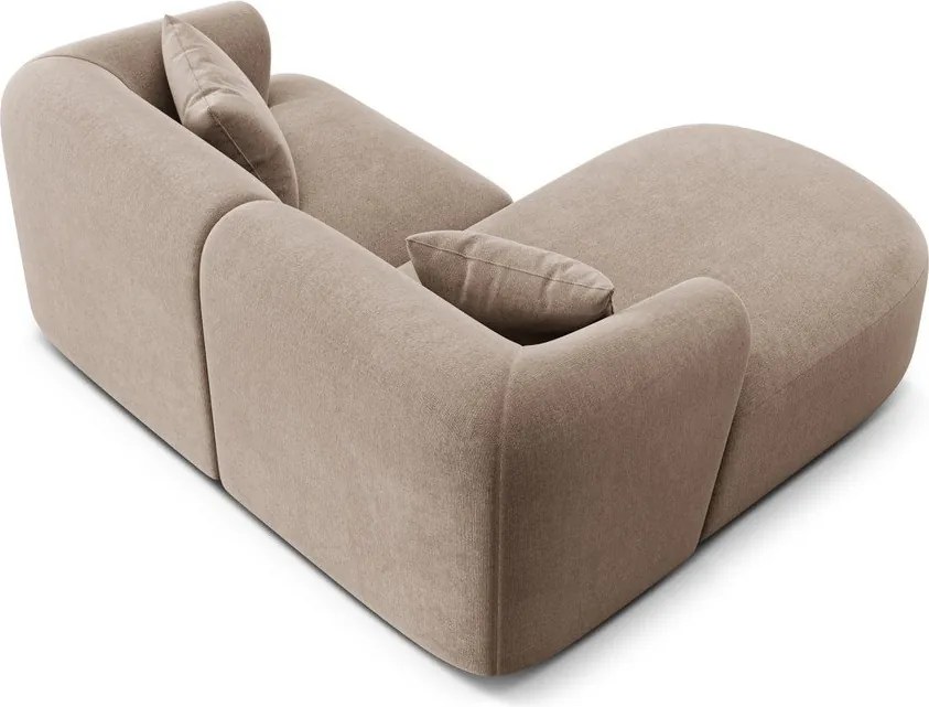 Светлокафяв кадифен ъглов диван (ляв ъгъл) Campi – Cosmopolitan Design