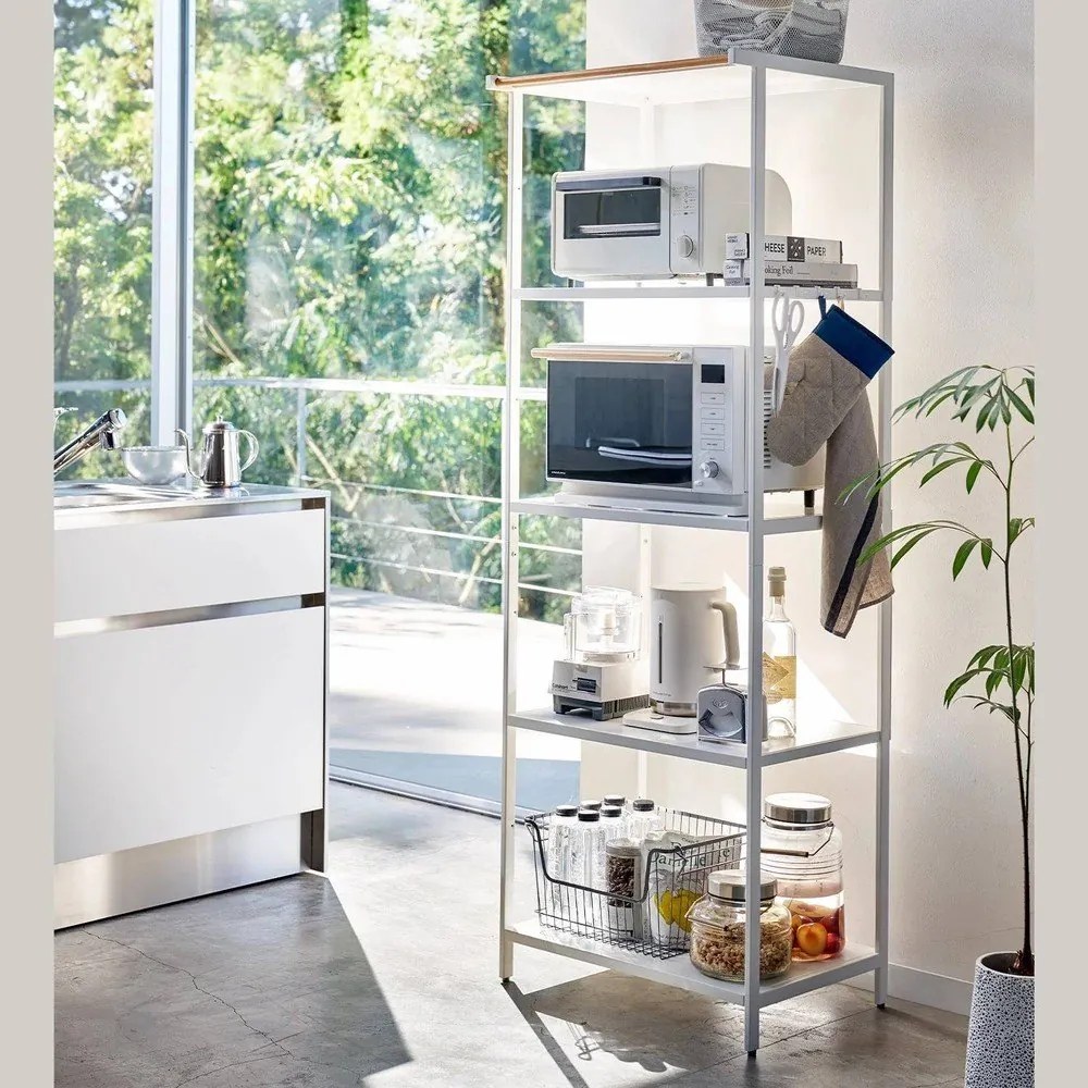 Стоманен стелаж в матово бял цвят 60x170x46,5 cm Tower – YAMAZAKI