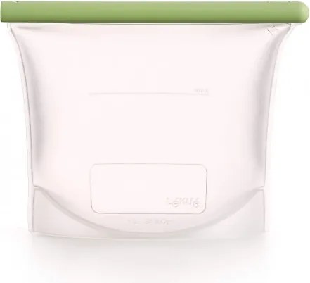 Торбичка за съхранение и замразяване Lekue 1010206, 21.5x18.5 см, 1 л, Платинен силикон, -20°C/+80°C, Зелен