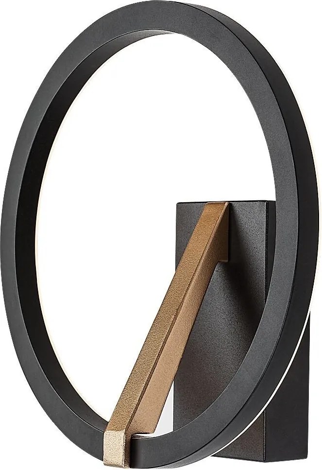 Rabalux Renara, аплик, черно/златна метална лампа, 8W, с абажур: 500, без абажур: 990, 3000, В23см, Д23см, разстояние от ст