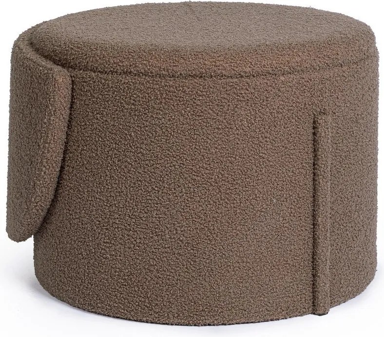 Кафяво-сива табуретка от прежда с примки от букле Anthea – Yes Everyday