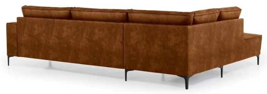 Светлокафяв ъглов диван от изкуствена кожа (ляв ъгъл) Copenhagen - Scandic