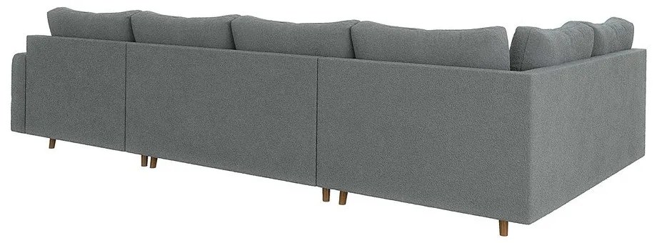 Сив ъглов диван от плат букле (десен ъгъл/"U" форма) Ariella – Ropez