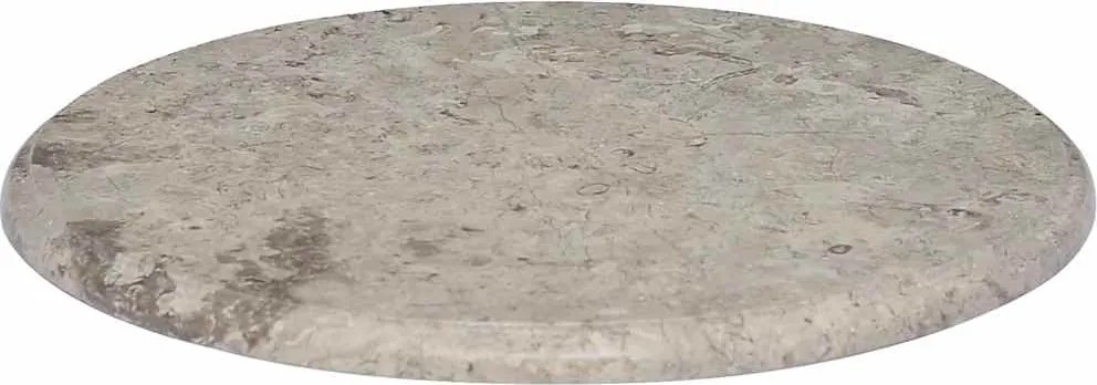 149194 vidaXL Плот за маса, сив, Ø50x2,5 см, мрамор