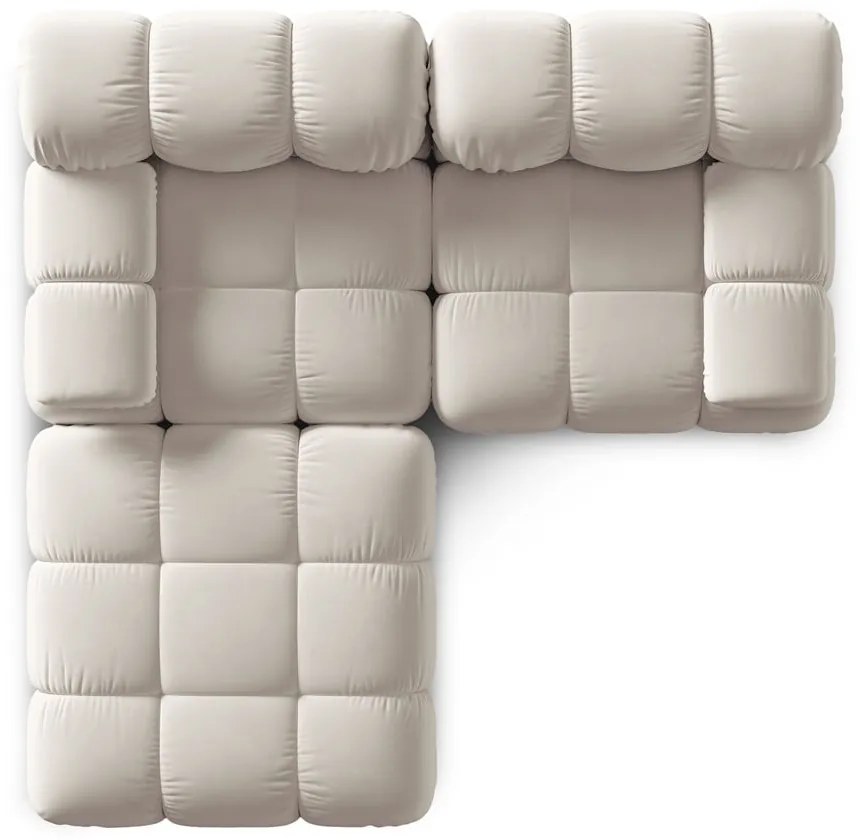 Бежов кадифен модулен ъглов диван (променлив) Bellis – Micadoni