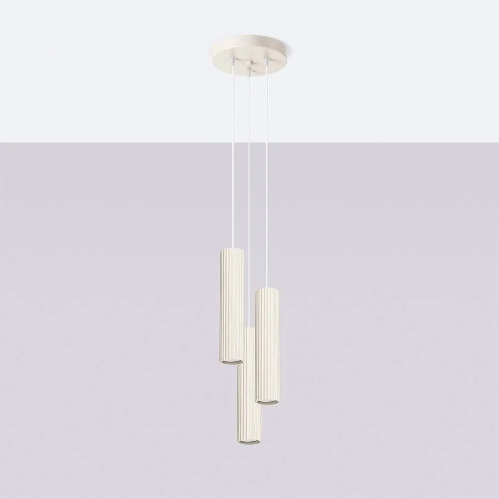 Кремаво висящо осветително тяло ø 19,5 cm Gleam – Sollux