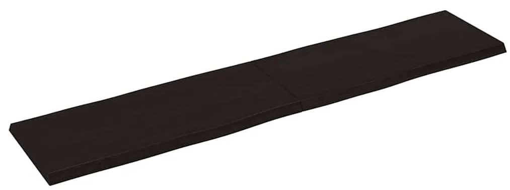 364040 vidaXL Плот за маса тъмнокафяв 180x40x(2-4) см обработен масивен дъб