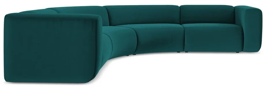 Тюркоазен кадифен ъглов диван Ekahi – Makamii