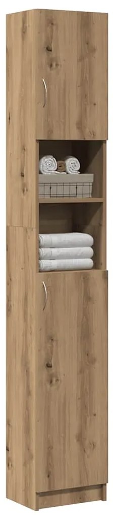 856049 vidaXL Шкаф за баня Artisan Oak 32x25,5x190 cm Инженерна дървесина