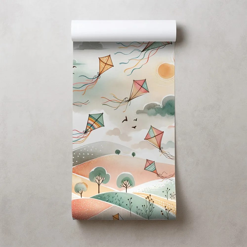 Тапет – Пастелни летящи хвърчила в небето