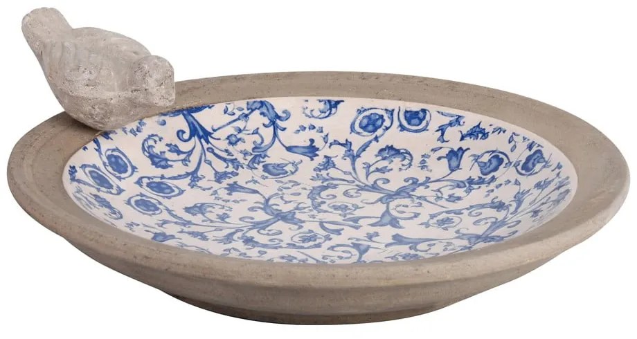 Синя и бяла керамична хранилка за птици - Esschert Design