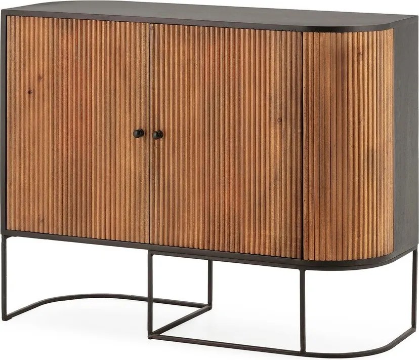 Скрин от масивно манго в естествен цвят 110x90x40 cm Curve – MOME
