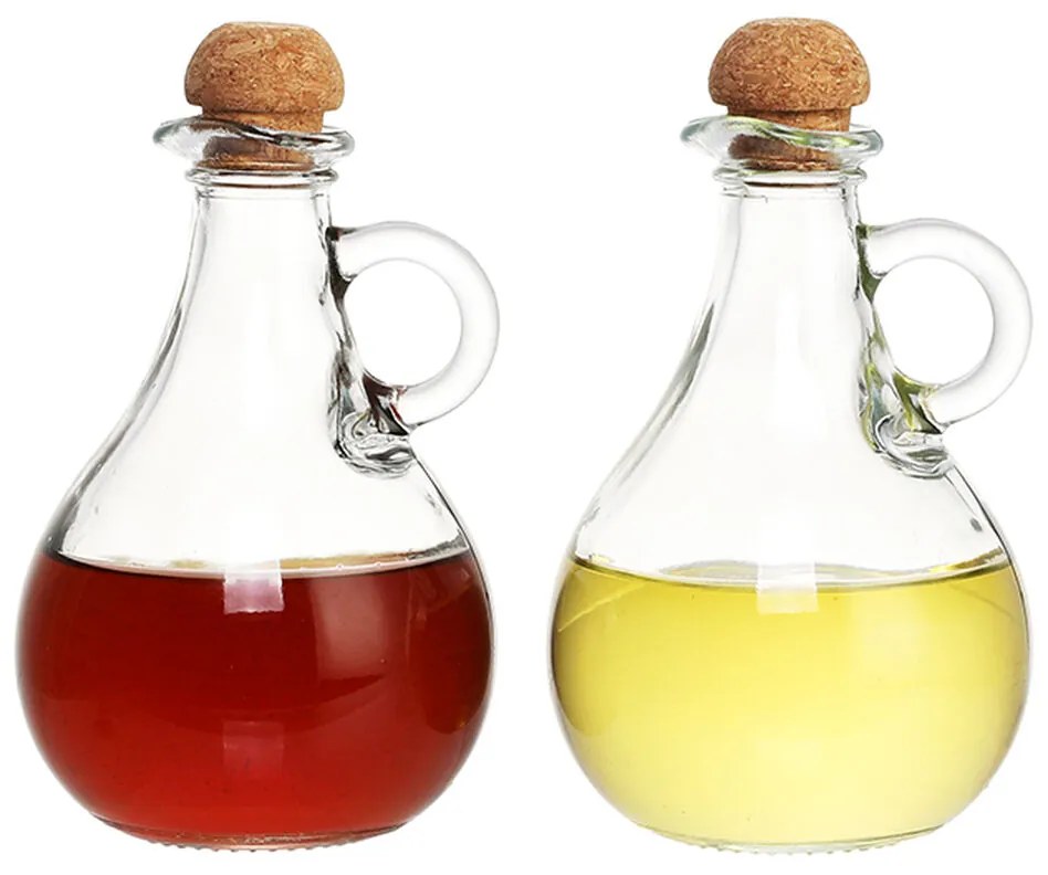 Oil and Vinegar Set DKD Home Decor Кристал Прозрачен Kорк 2 Части (9 x 9 x 14,5 cm) (230 ml)