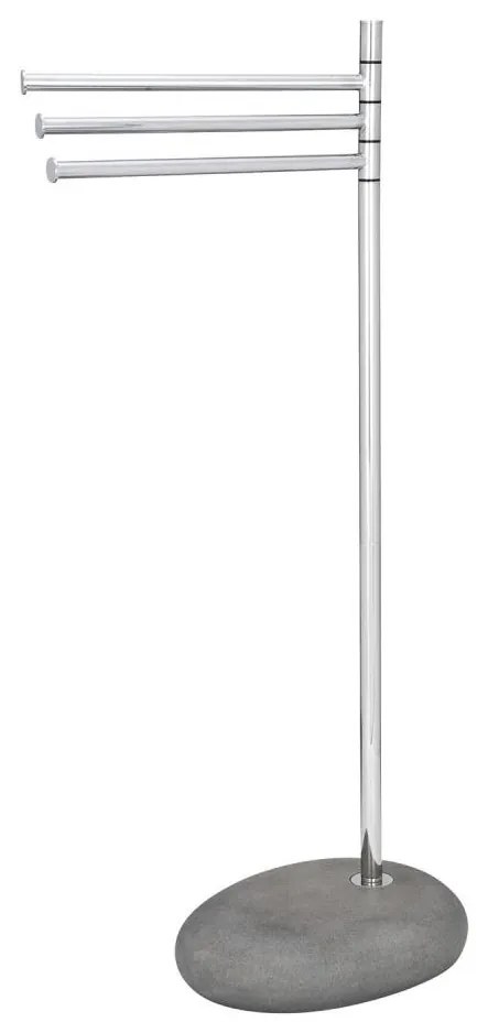 WENKO 19493100 - Стойка за кърпи PEBBLE STONE 38x84 cm лъскав хром/сива