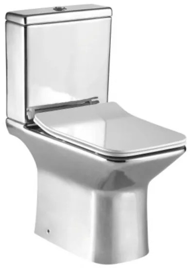 Моноблок ICC 7737 CHROME, седалка и капак с плавно затваряне, порцелан, сребърен, 78.5x61x36.5см