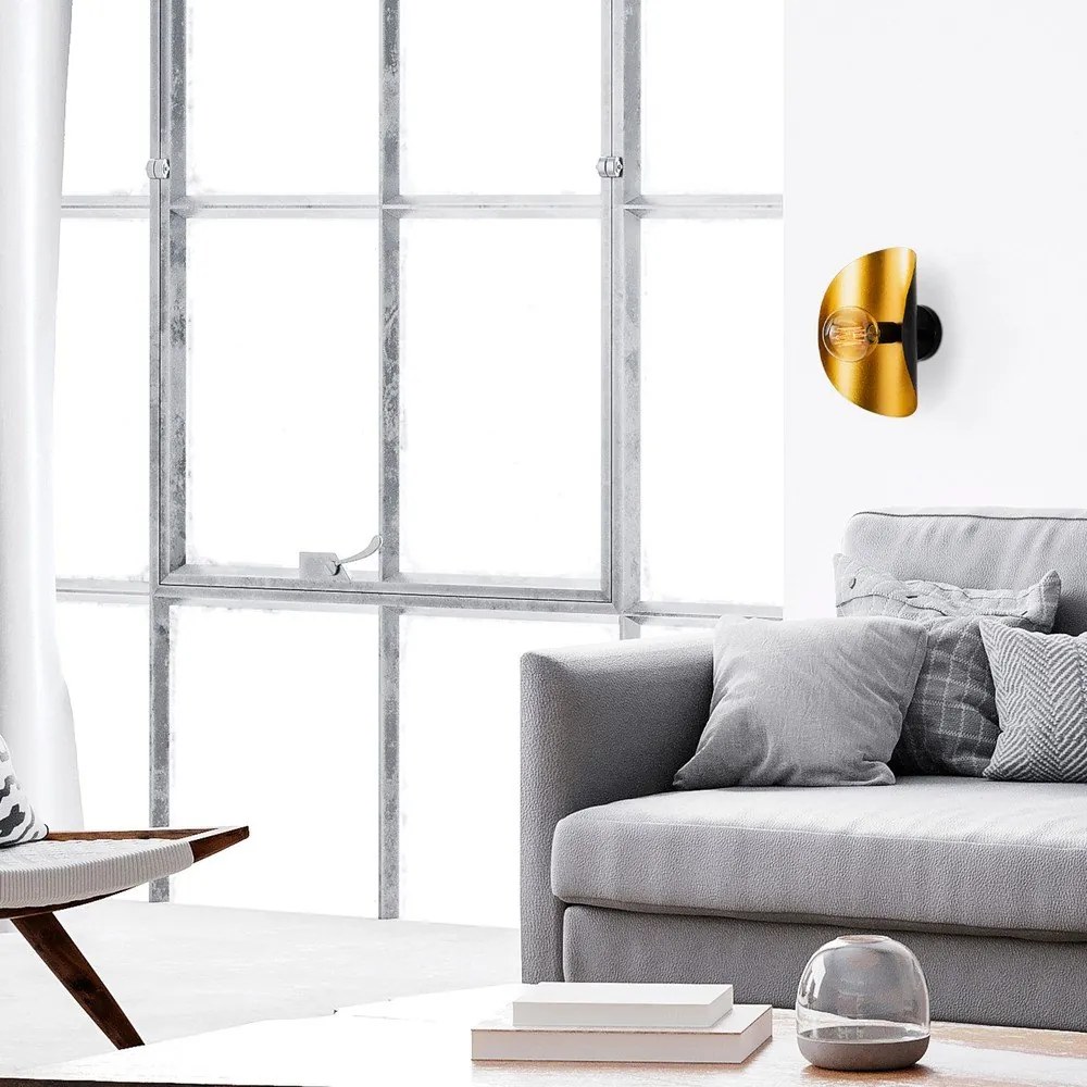 Черна и златисто стенна лампа Sivani – Opviq lights