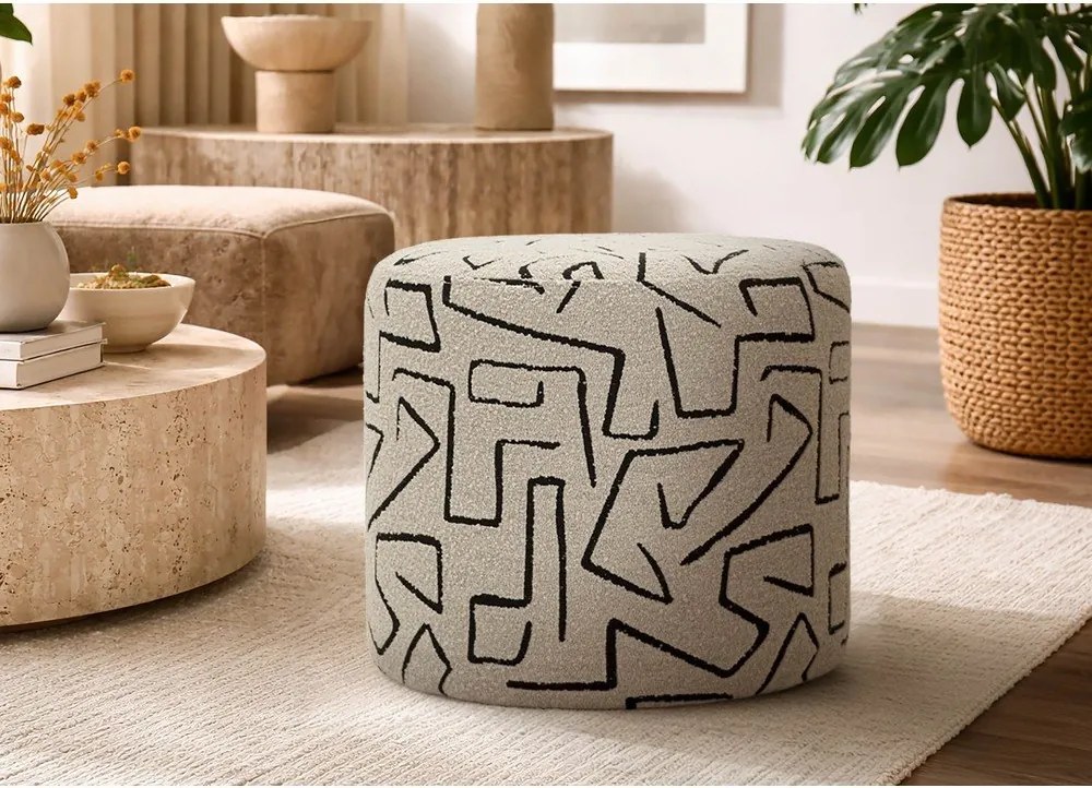 Бежова табуретка от букле Nairobi – Mauro Ferretti