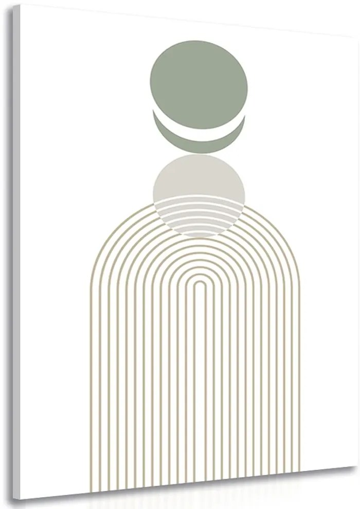 Картина на платно – Модерна дъга с кръгове Mid-Century