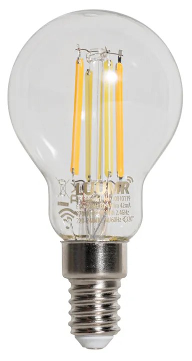 Комплект от 5 смарт E14 LED крушки P45 прозрачни 4.2W 470 lm 2700-6500K