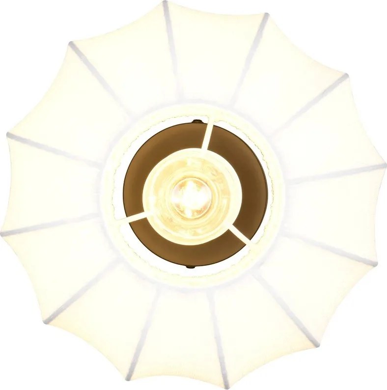 Бяло метално осветително тяло за таван с текстилен абажур ø 25 cm Madleine – Reality