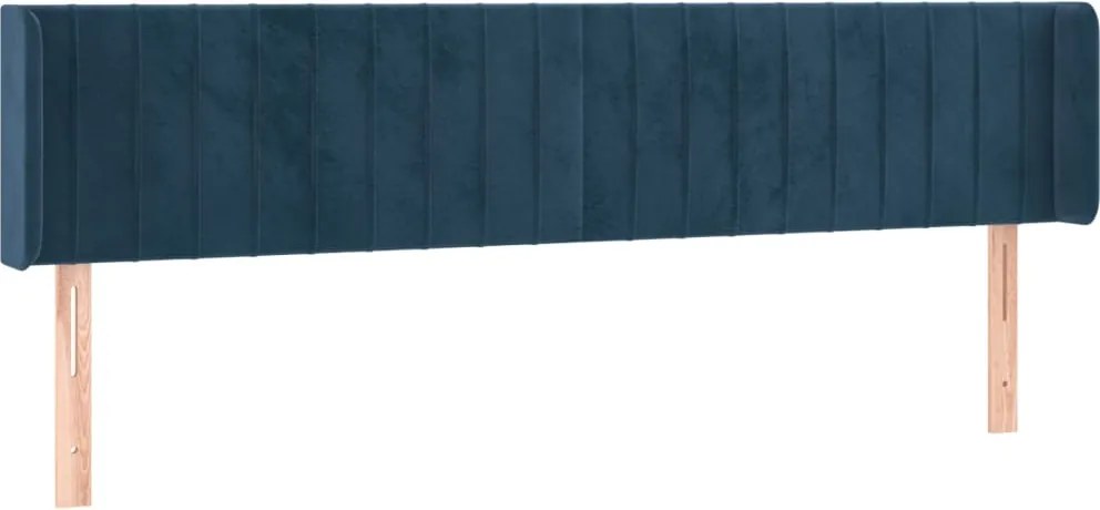 3119064 vidaXL Горна табла за легло, тъмносиня, 163x16x78/88 см, кадифе