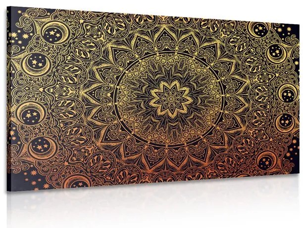 Картина на платно – Златна ориенталска Мандала