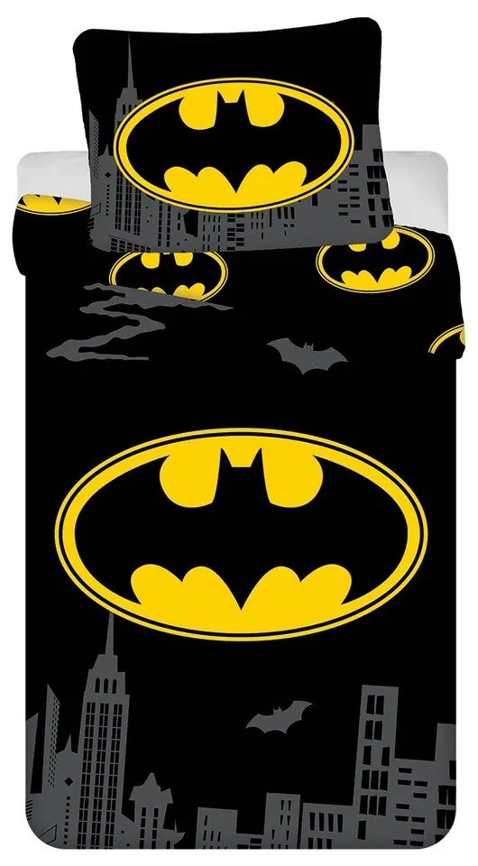 Единично памучно детско спално бельо 140x200 cm Batman "The Emblem" – Jerry Fabrics